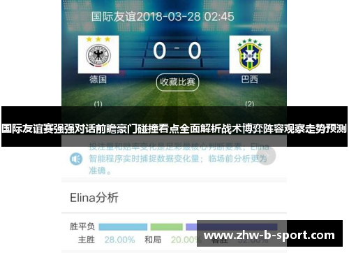 国际友谊赛强强对话前瞻豪门碰撞看点全面解析战术博弈阵容观察走势预测